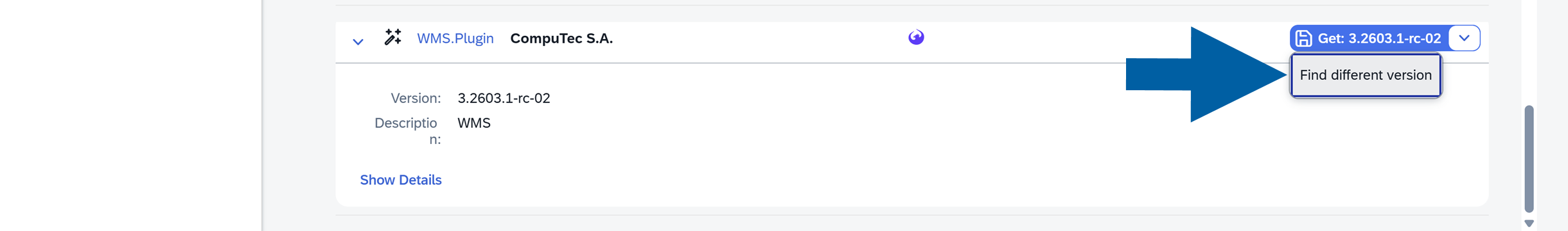click find different version to see a list of different plugin versions