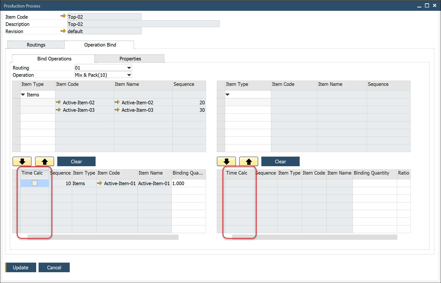 Production Process Bind Time