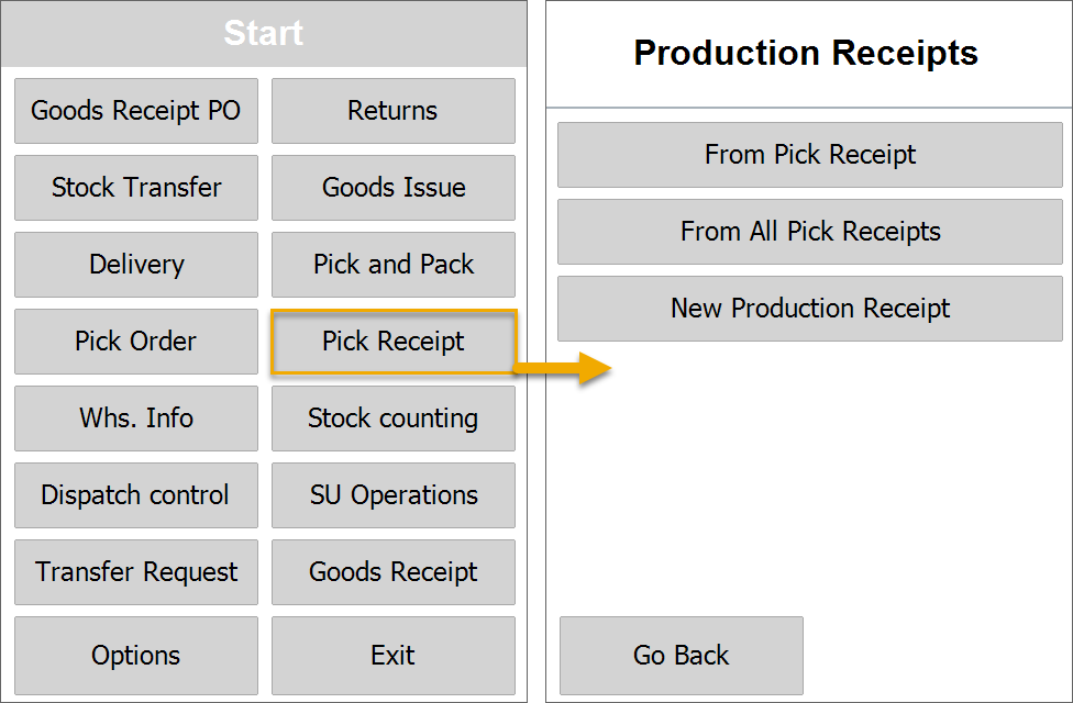 Production Receipt