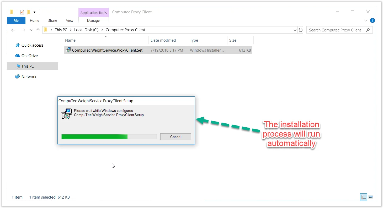 Proxy setup