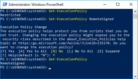 PowerShell Set Execution