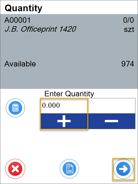 Quantity Screen