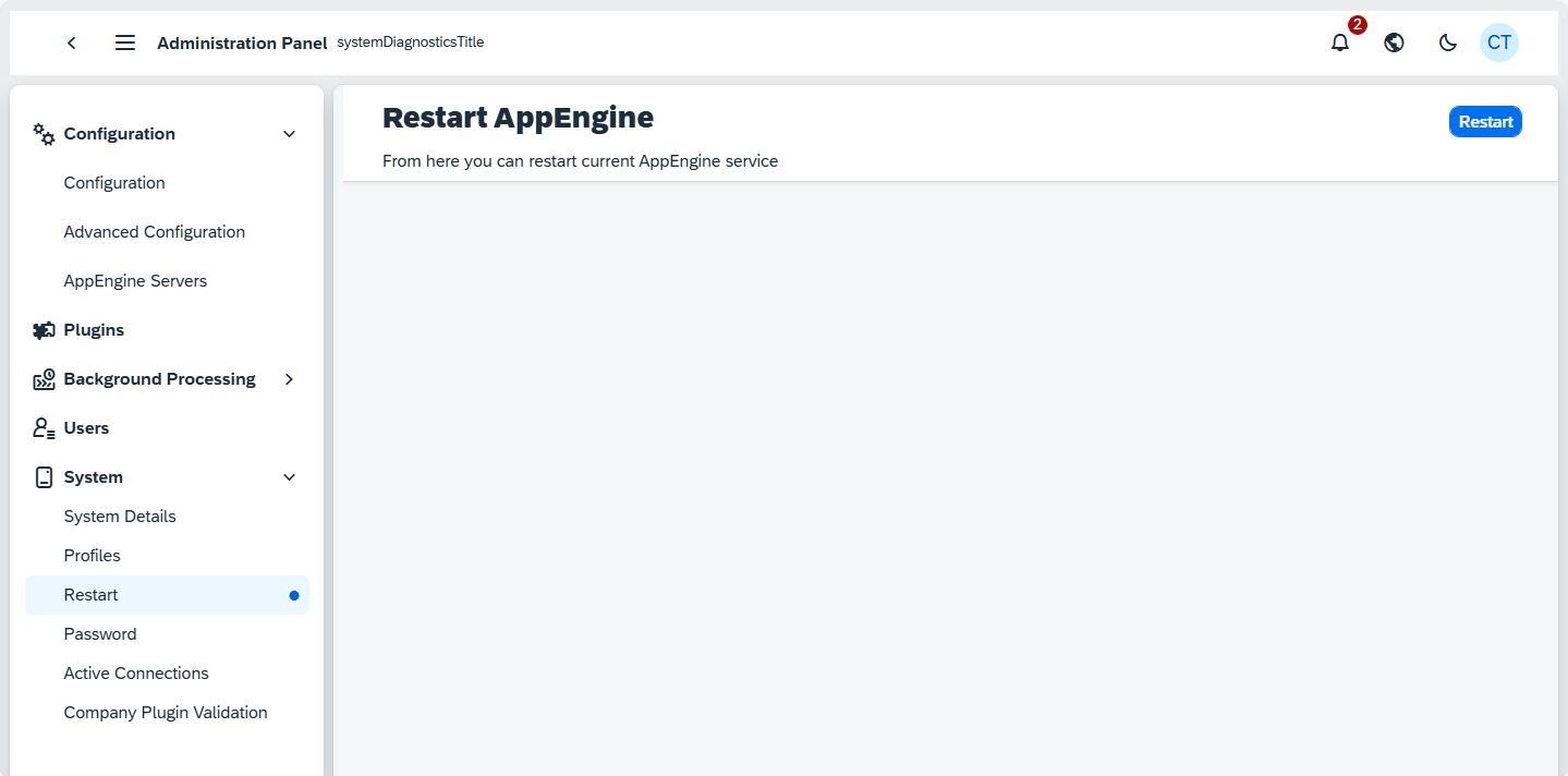 Restart AppEngine