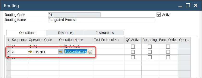 Routing Subcontracting