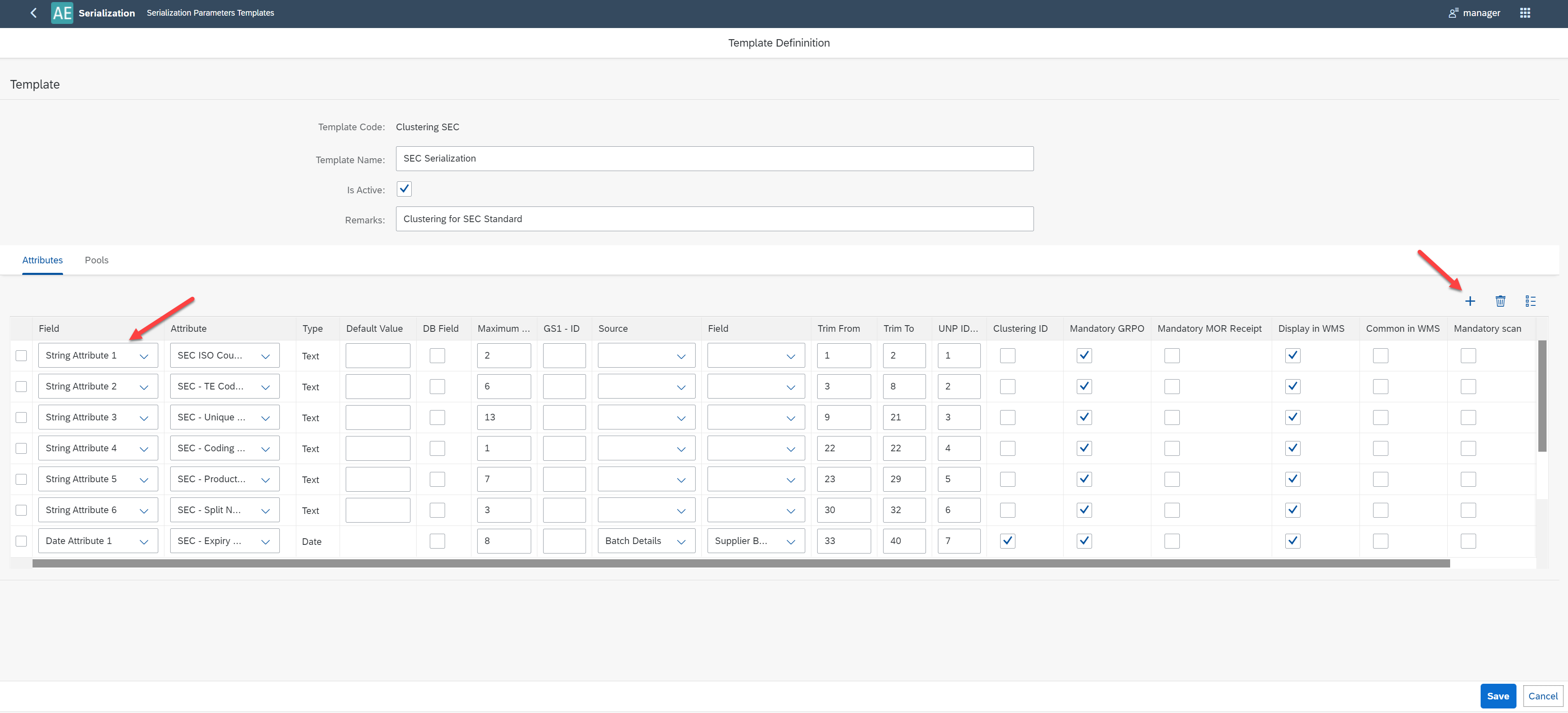 Clustering - Serialization Parameters Templates