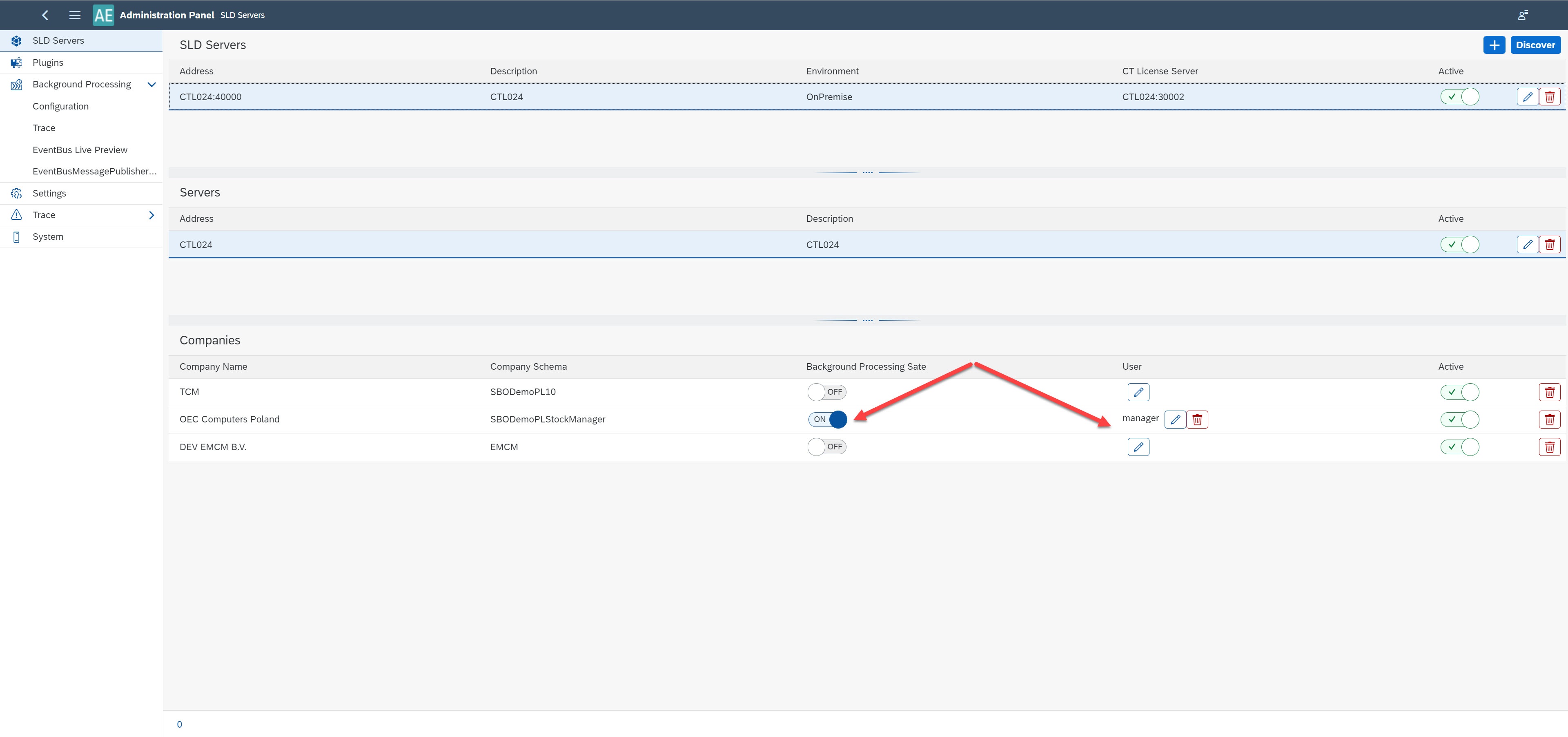 SLD Servers Configuration