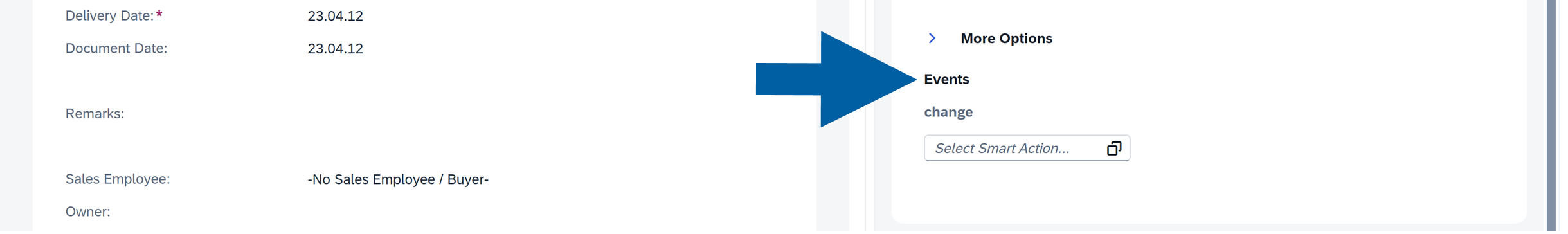 a screen showing navigation to smart actions tab in computec webup manager