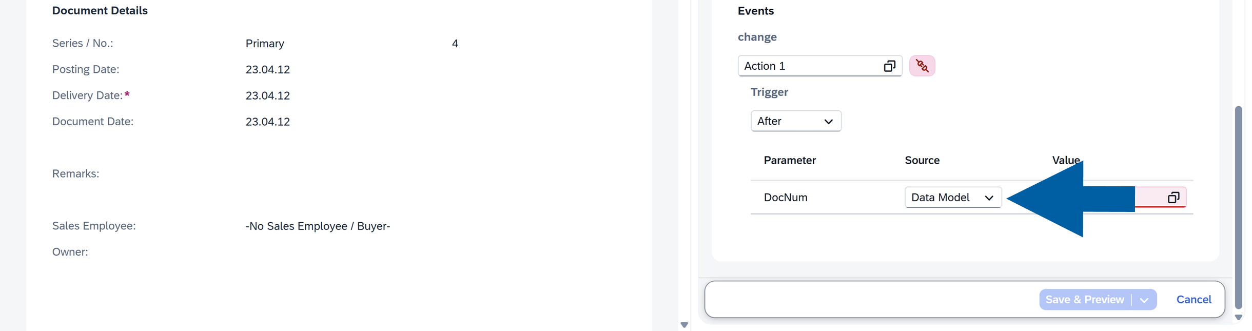 a screen showing navigation to smart actions tab in computec webup manager