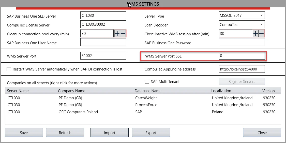 WMS Server Port SSL