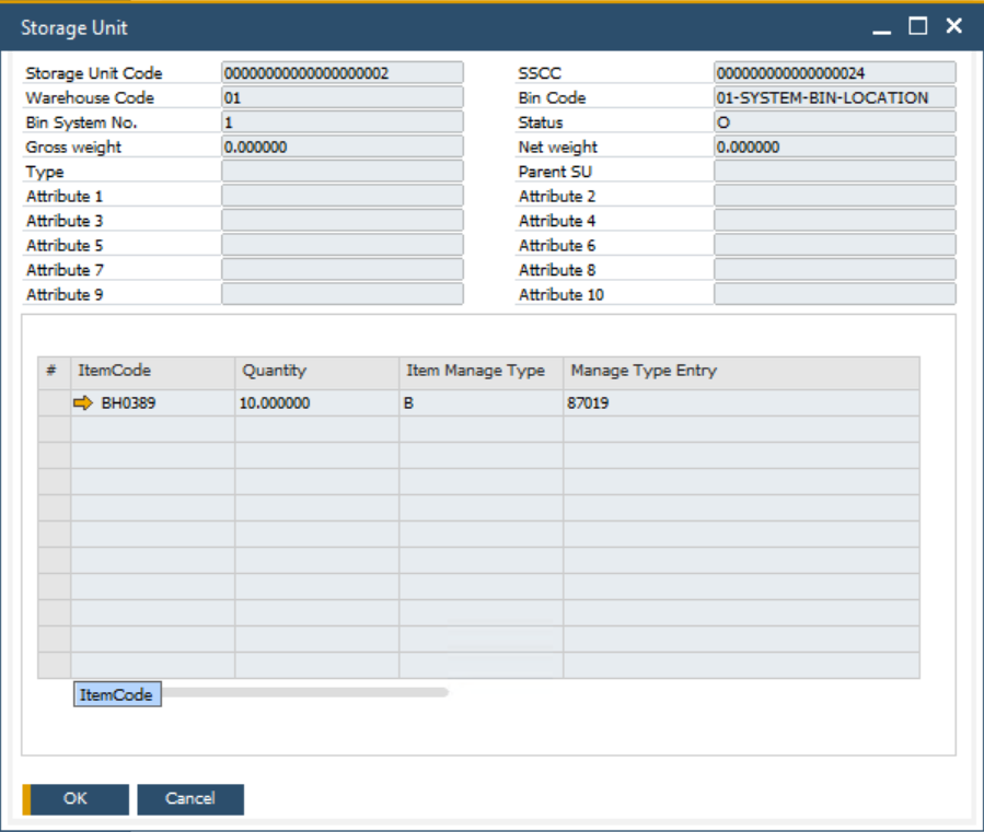 Storage Unit Form