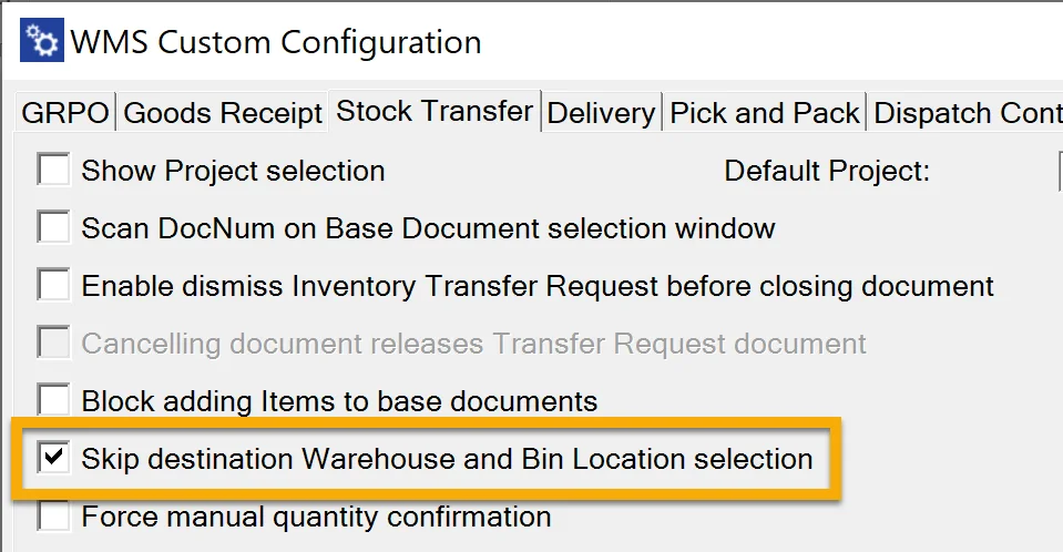 WMS Custom Configuration