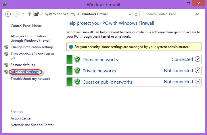 Firewall - settings