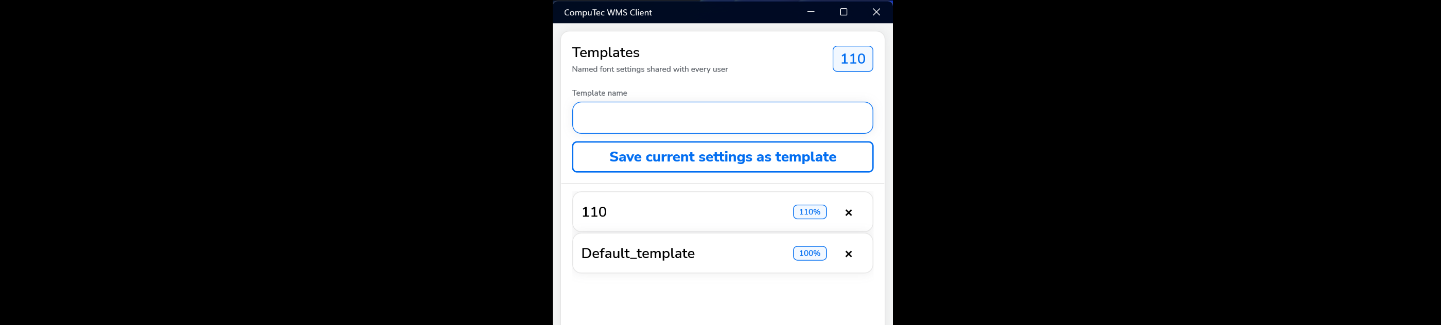 Available font templates list