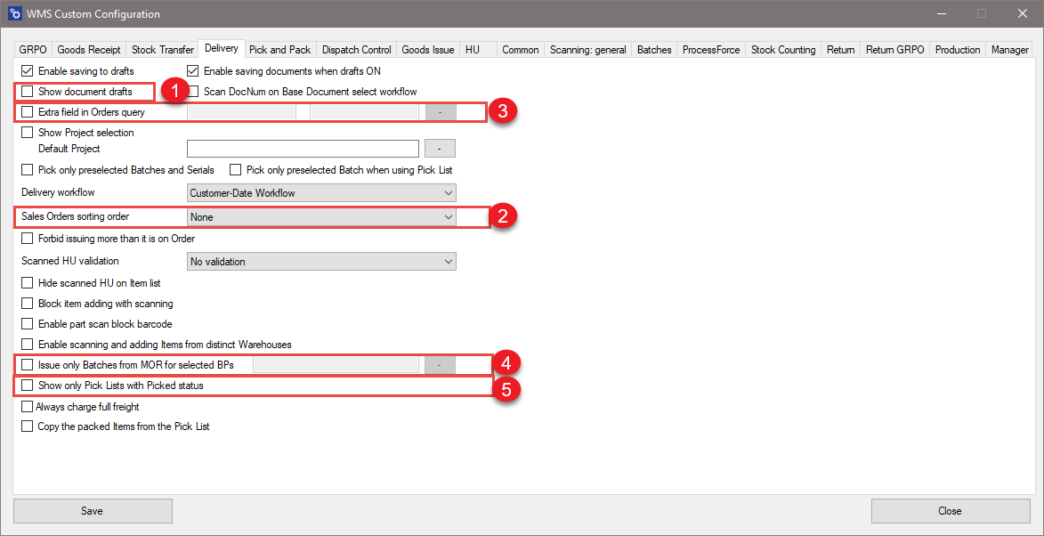 WMS Custom Configuration