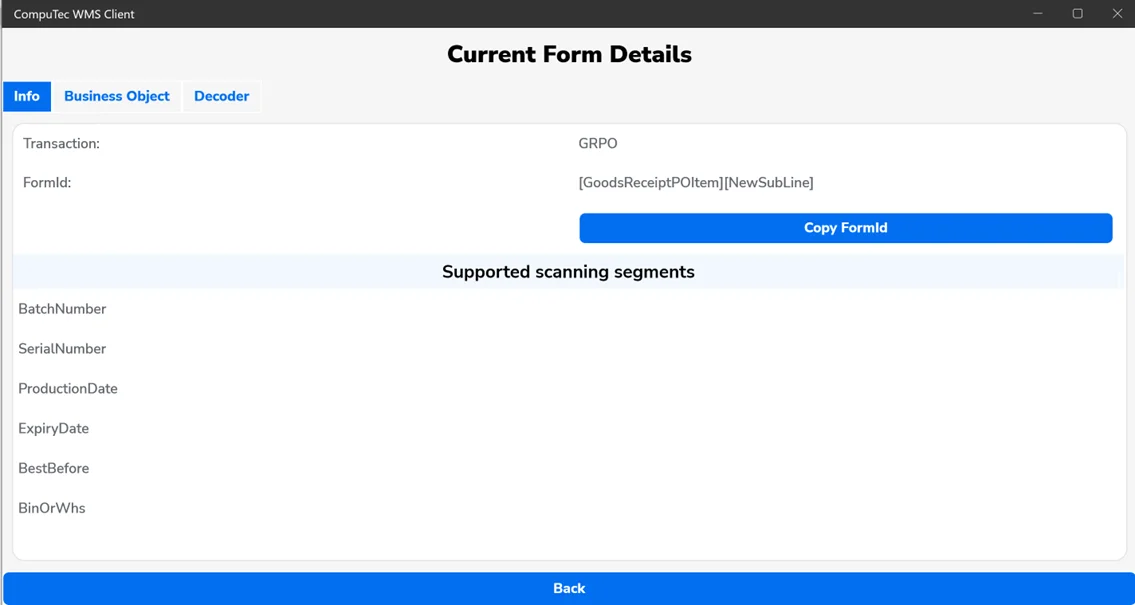 Current Form Details