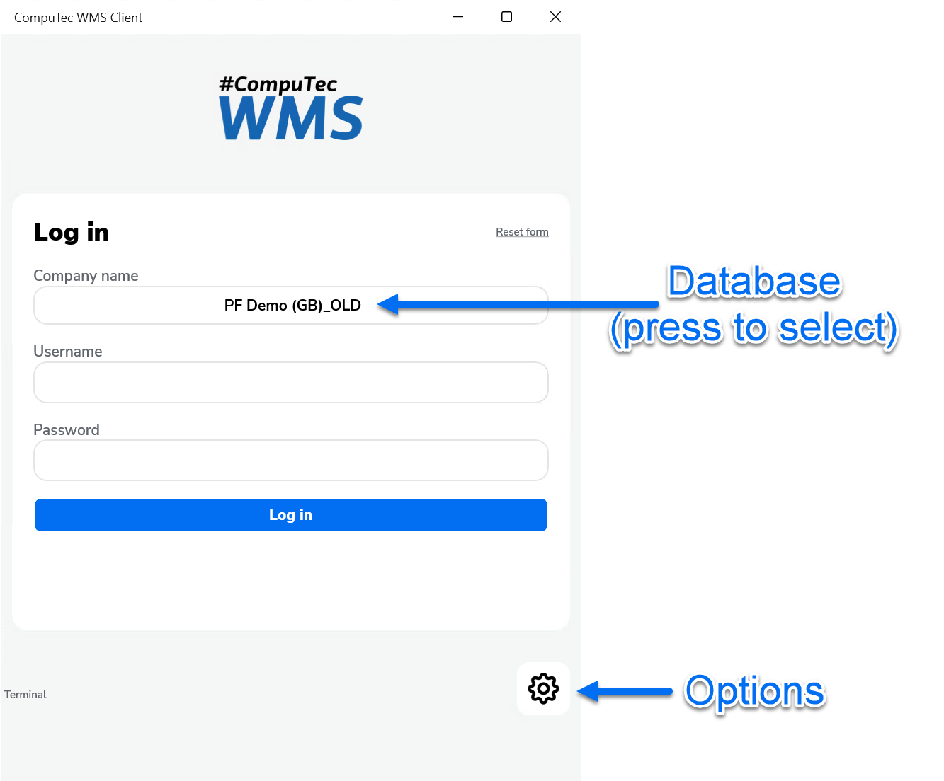 WMS Main Screen