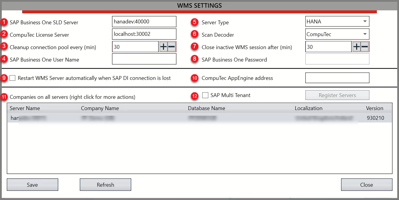 CompuTec AppEngine Address (in WMS server settings)