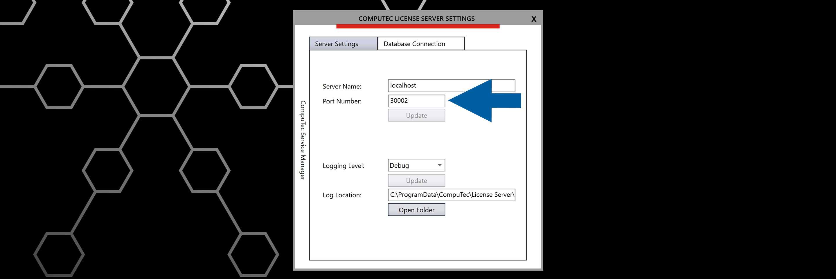 an example where to find port number