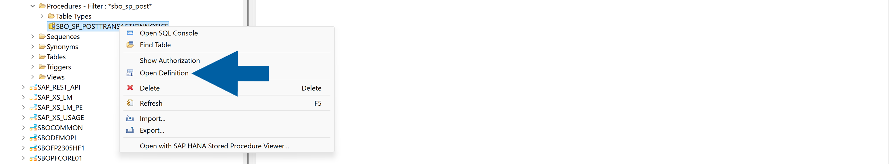 a screen showing how to open definition