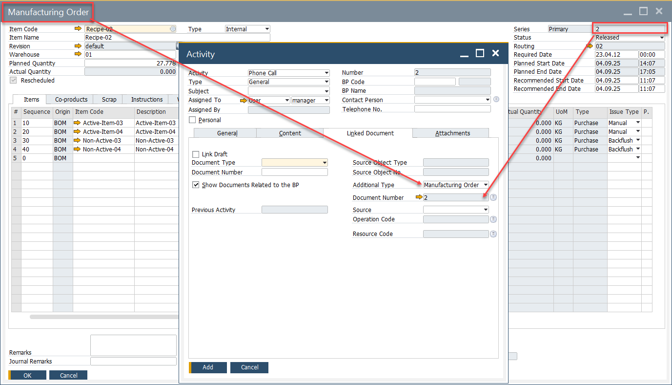 Activity Document Number