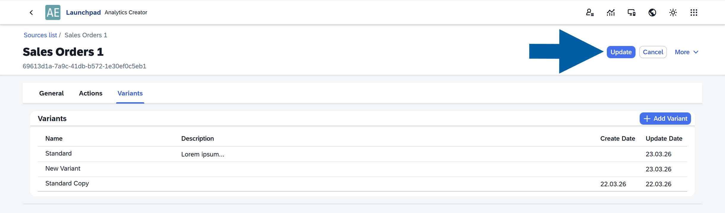 screen showing a form definitrion example