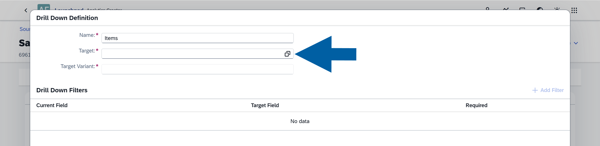 screen showing a form definitrion example