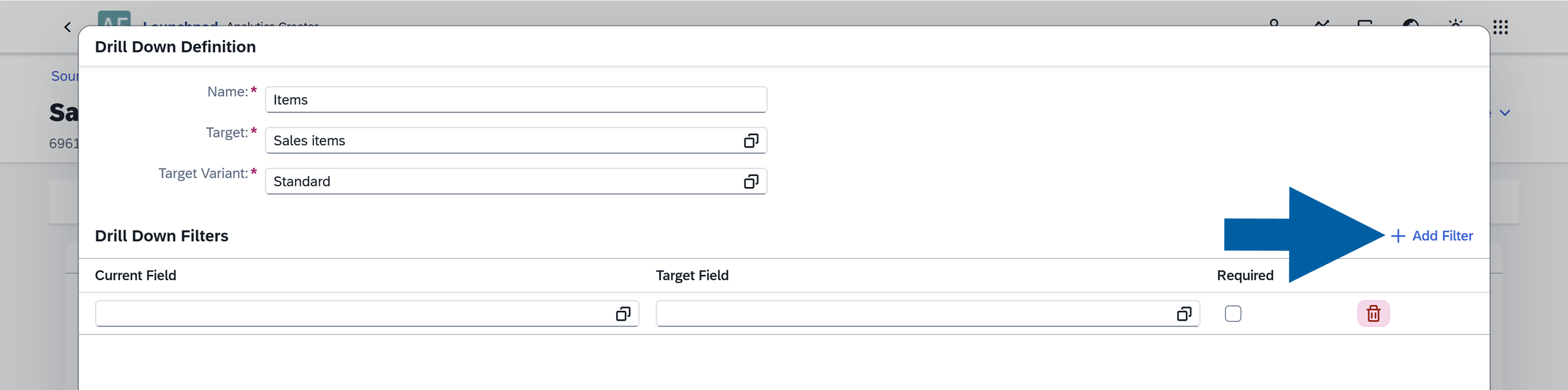 screen showing a form definitrion example