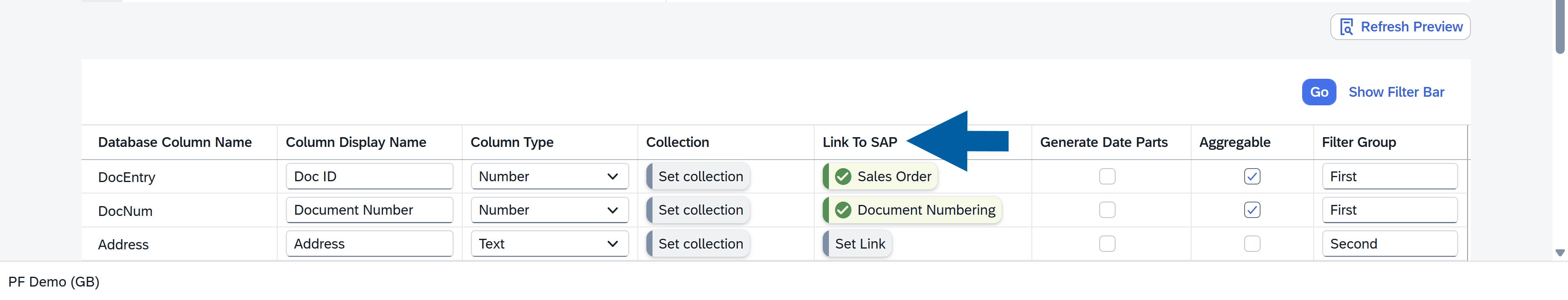 screen showing general tab