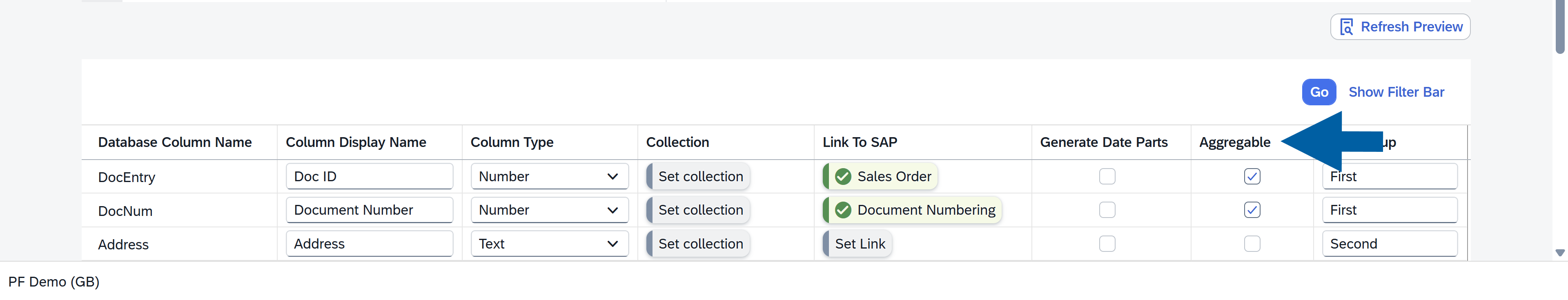 screen showing general tab