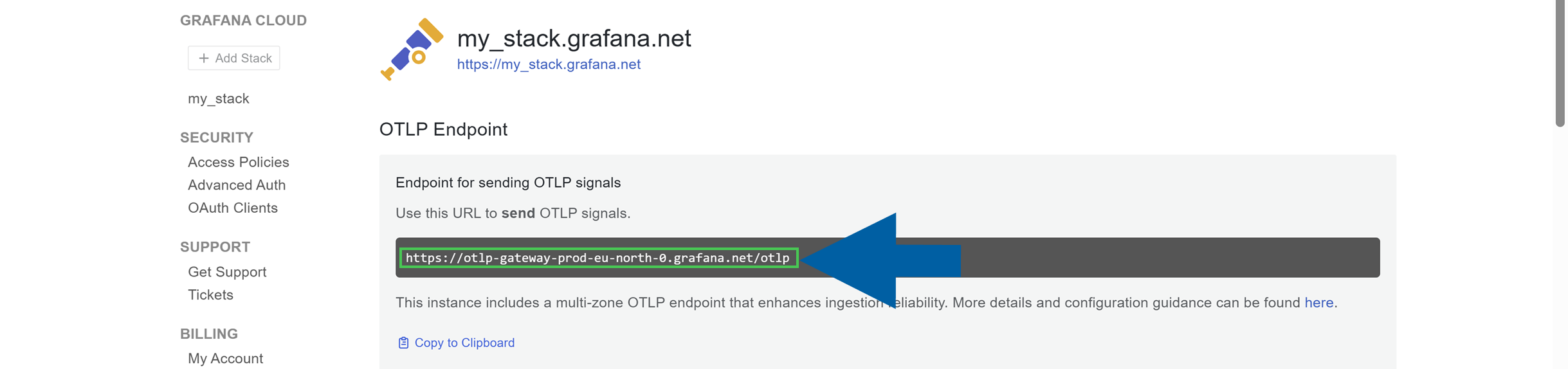 copy endpoints form grafana