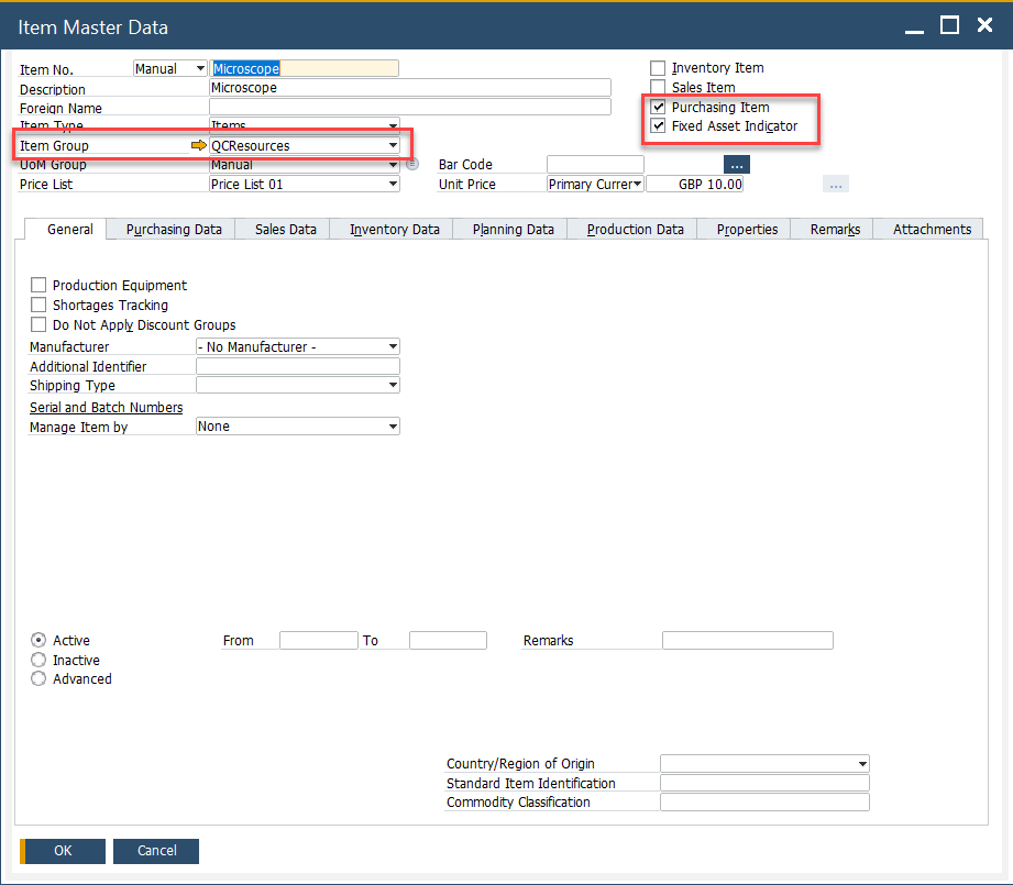 Item Master Data Item Group