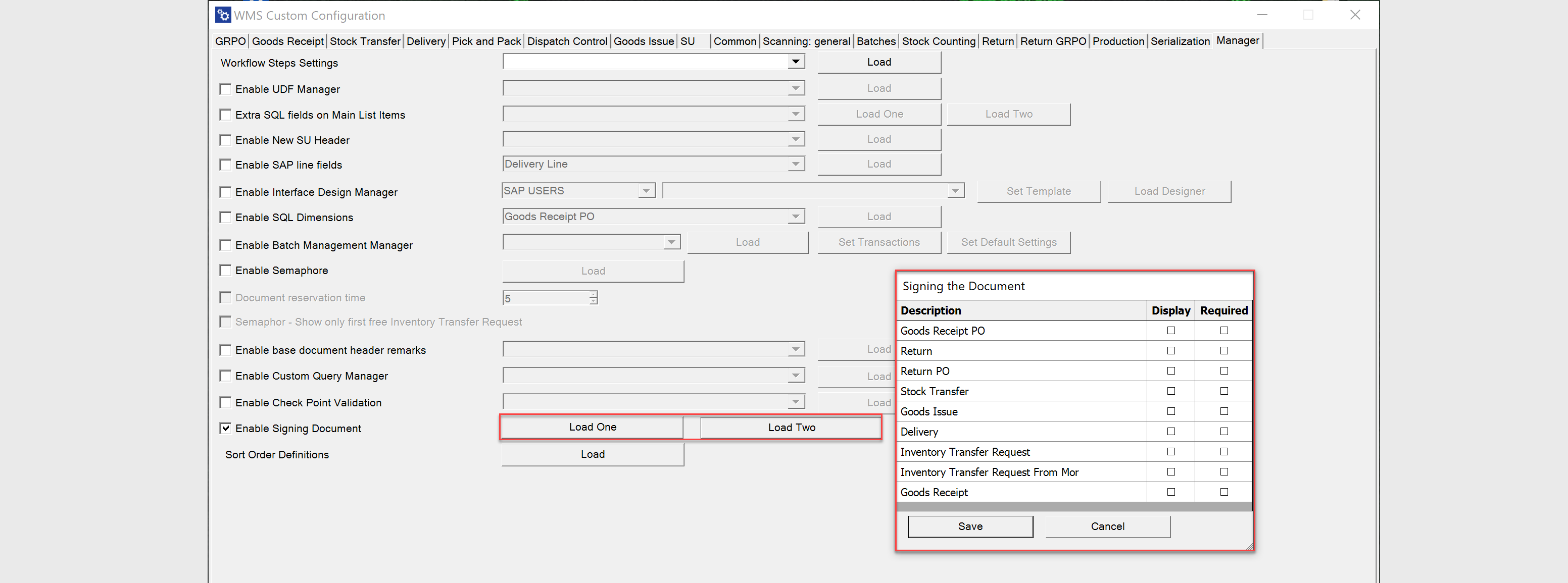 enable signing in document with one or two signatures