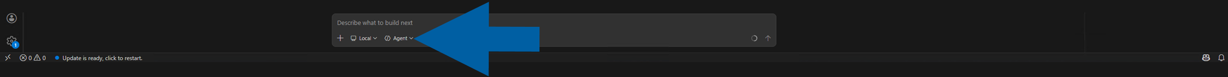 switching to agent mode in vsc copilot chat