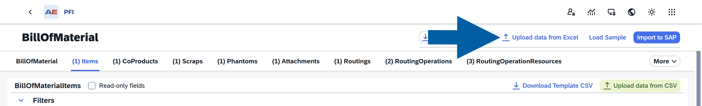 screen showing where to click to download excel file