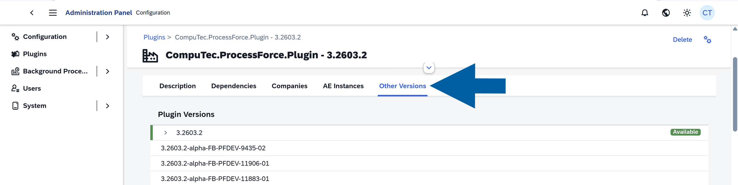 plugin other versions