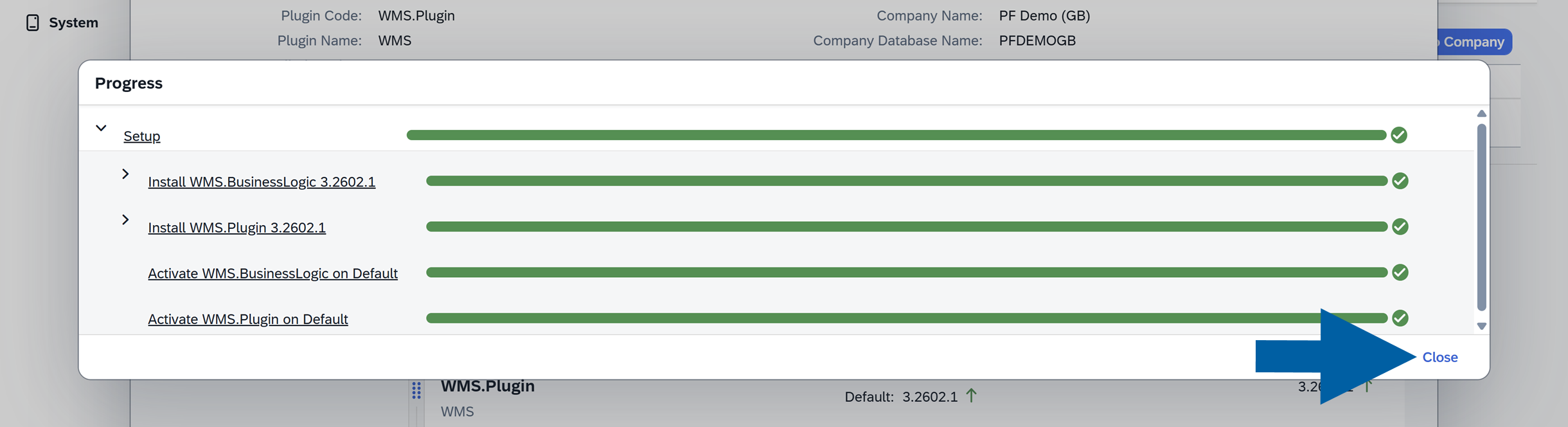click close after the installation is finished