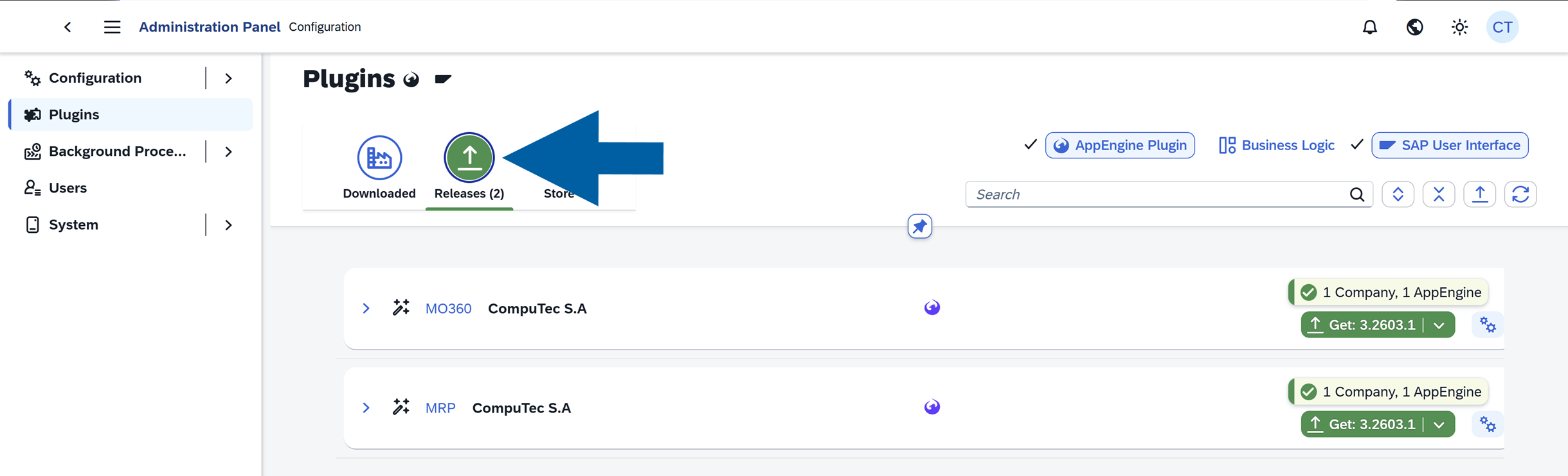 go to releases section