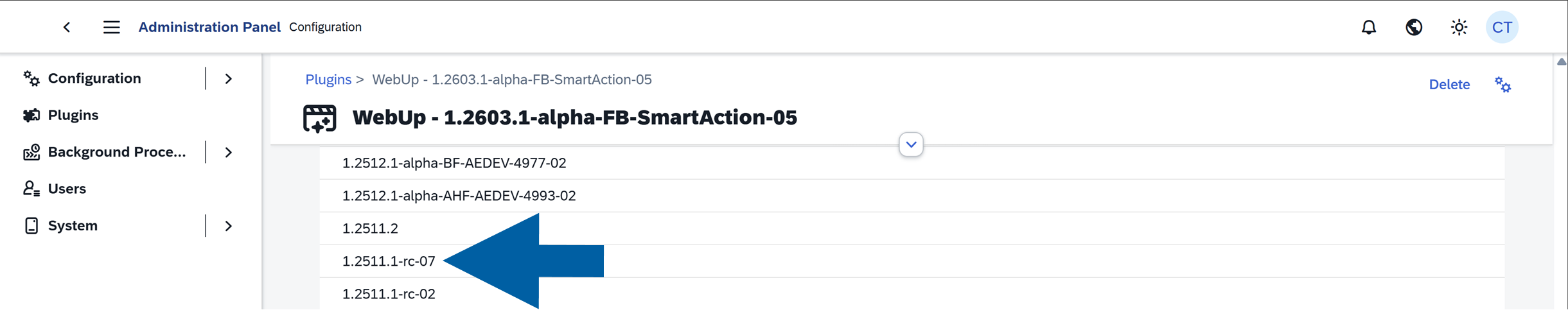 plugin other versions