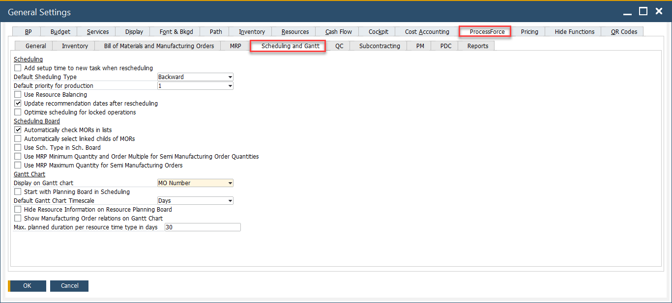 Scheduling and Gantt