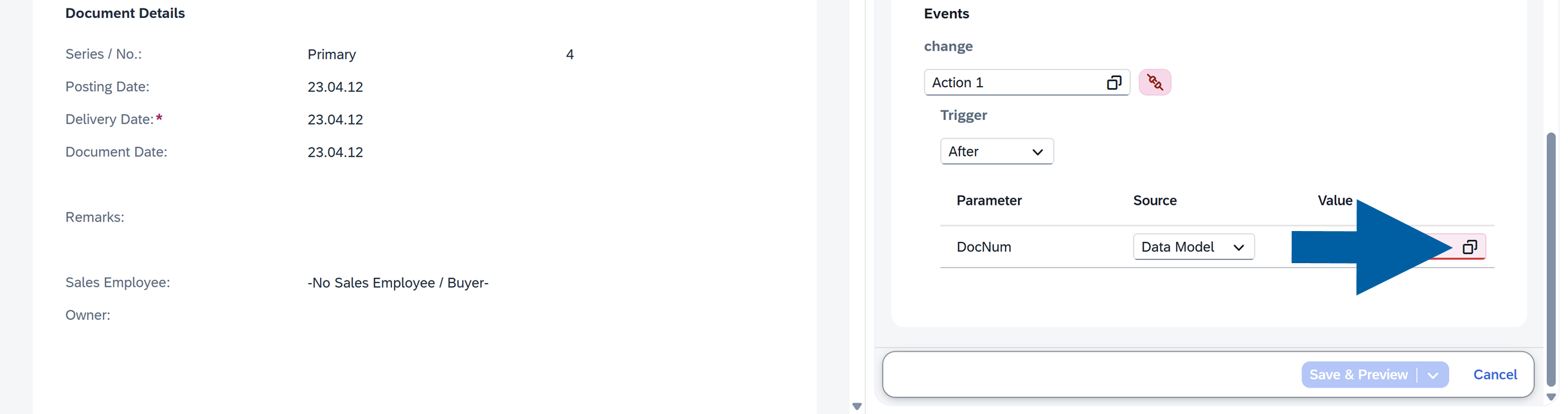 a screen showing navigation to smart actions tab in computec webup manager