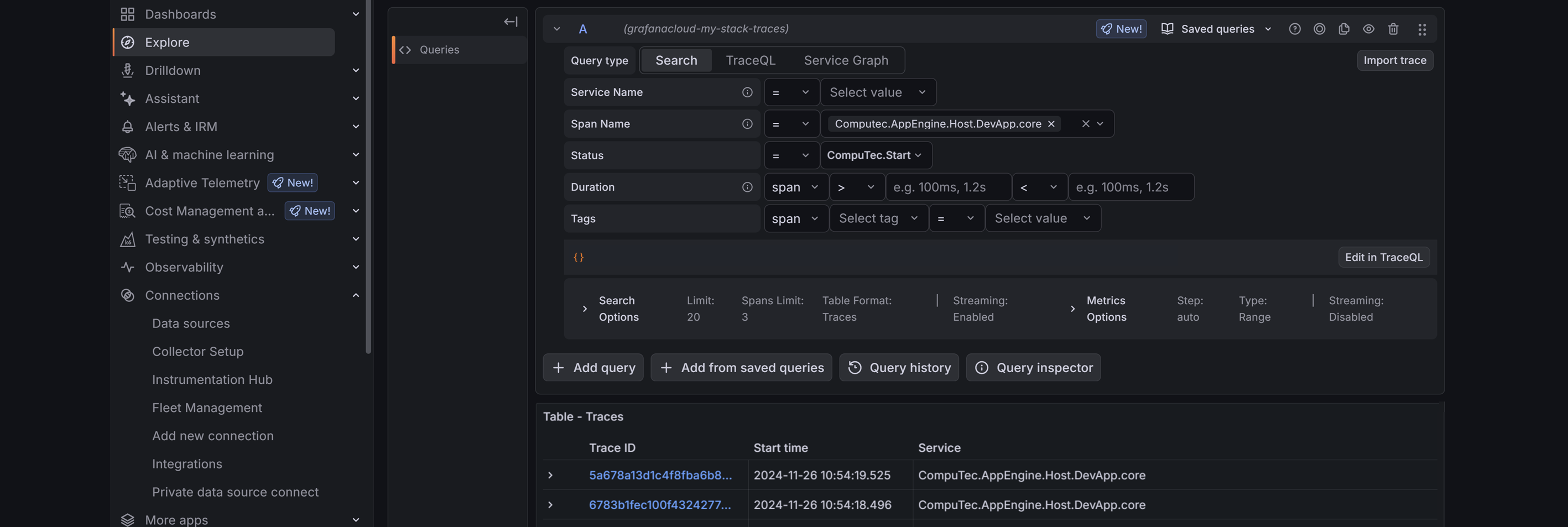 grafana explorer