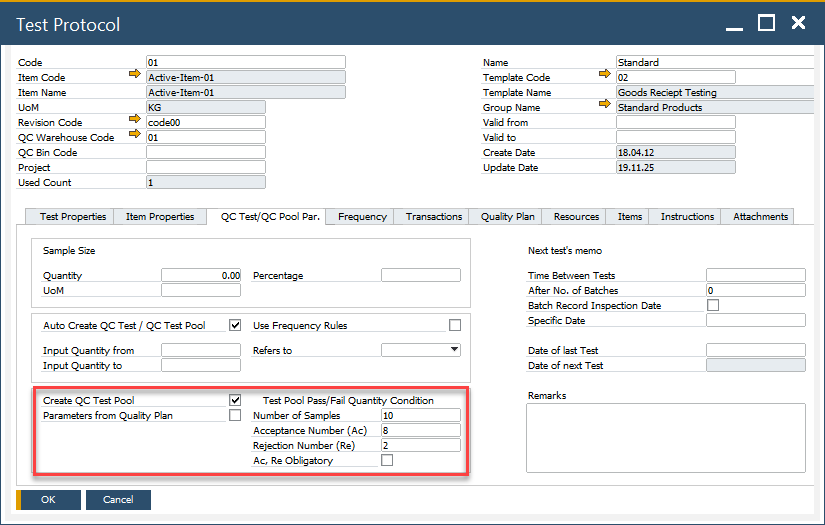 Test Protocol Test Pools