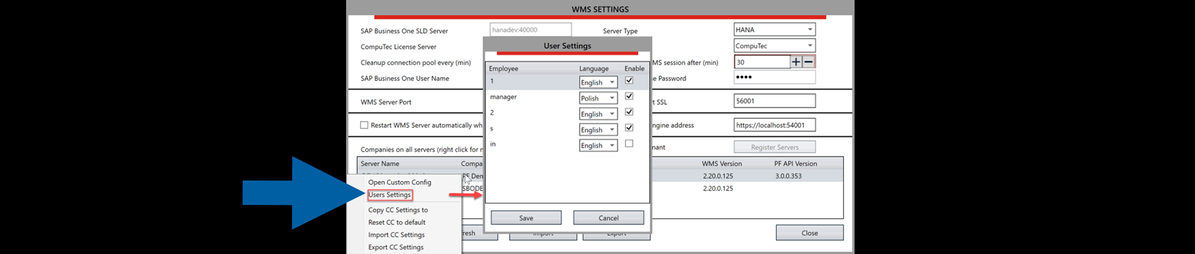 User Settings